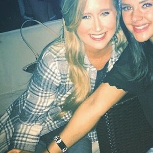 American Eagle White and Grey Flannel